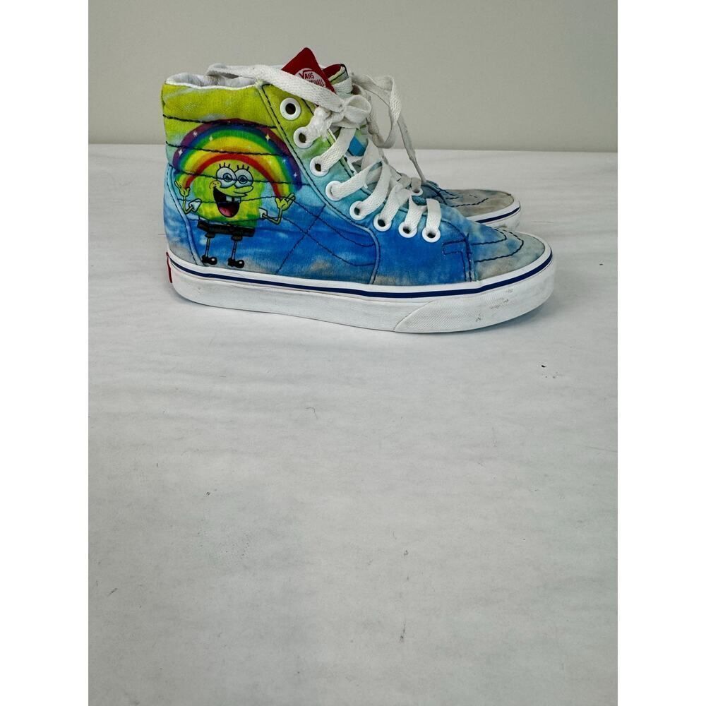 Spongebob SquarePants Sk8 Hi Vans Sneakers Hi-tops Skateboard Kids Size 3.5 Men